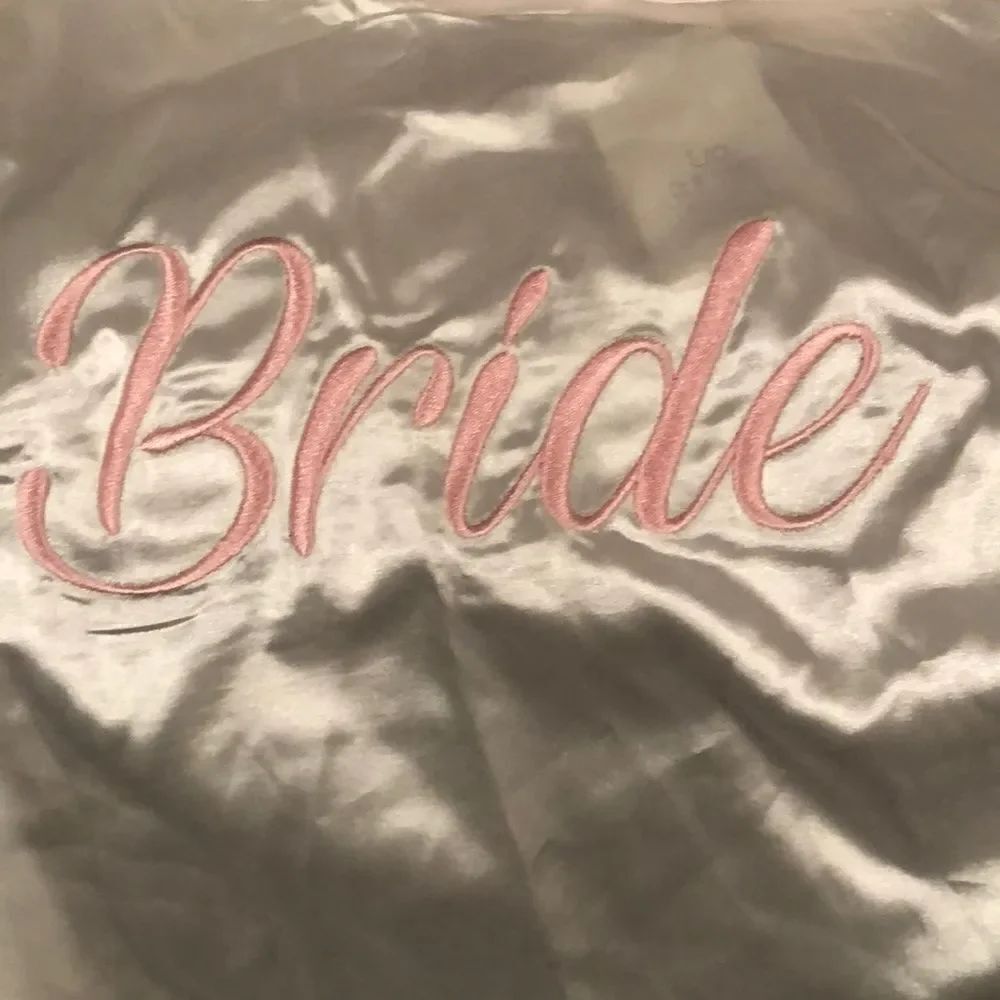 New Weekend Edition “Bride” Silky Robe size Large - Picture 2 of 8